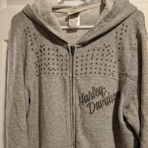 Harley Davidson Grey Zip up Hoodie XL
